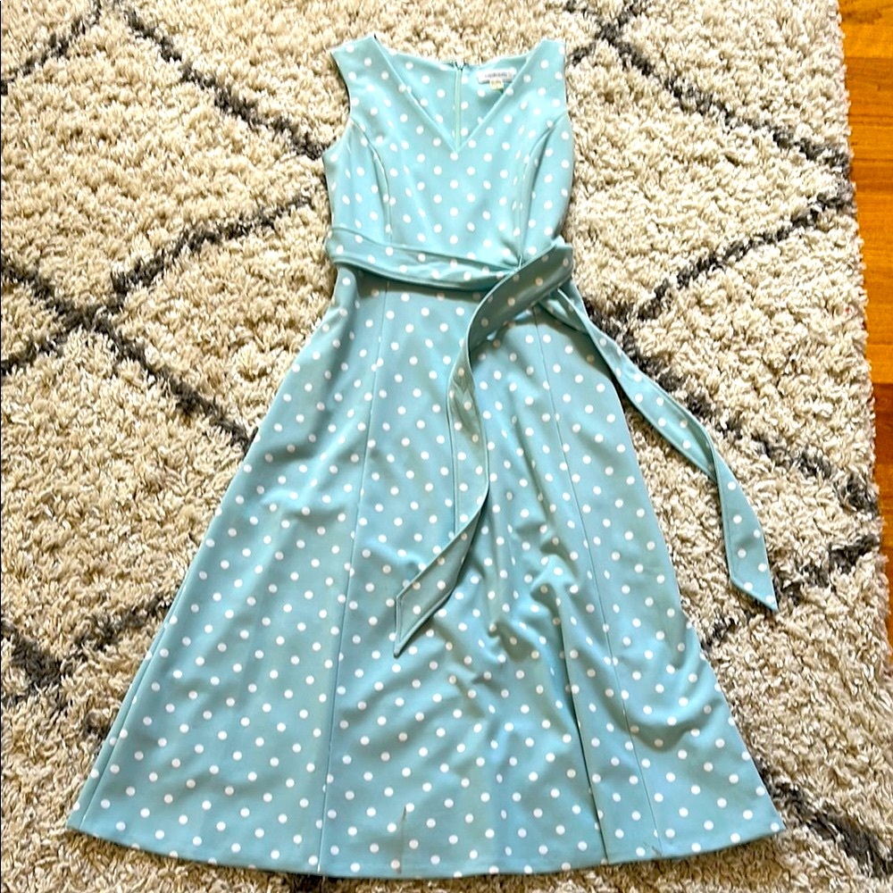 Calvin Klein Polka Dot Sleeveless Dress, size 2